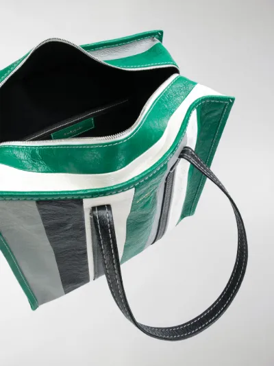 Balenciaga Tote a righe Bazar XL verde | MODES