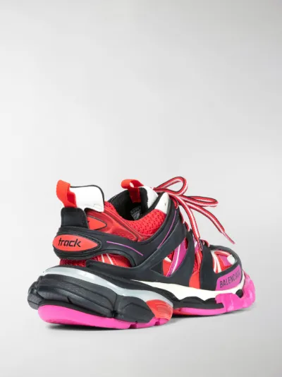 balenciaga track sneakers black and red