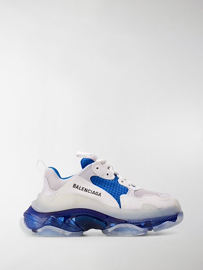white triple s clear sole sneakers