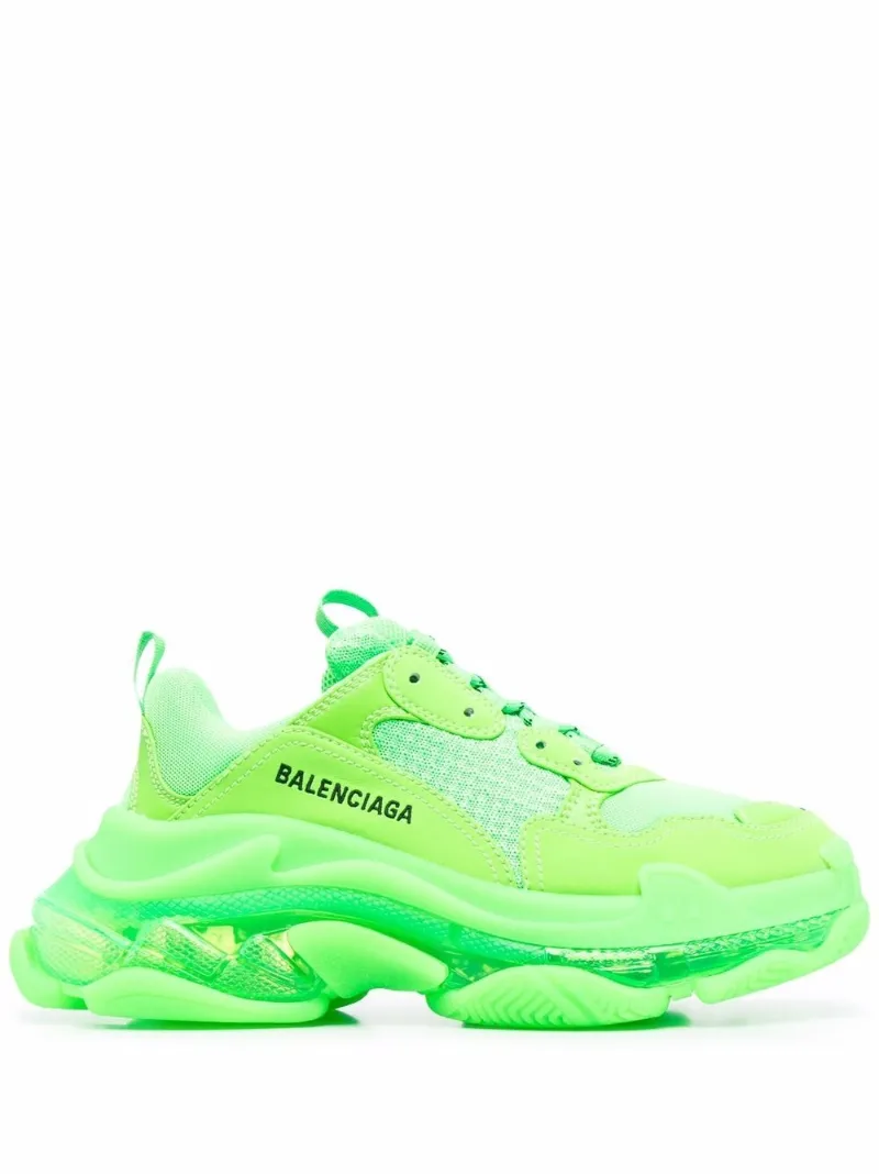 Balenciaga triple S clear-sole trainers green | MODES