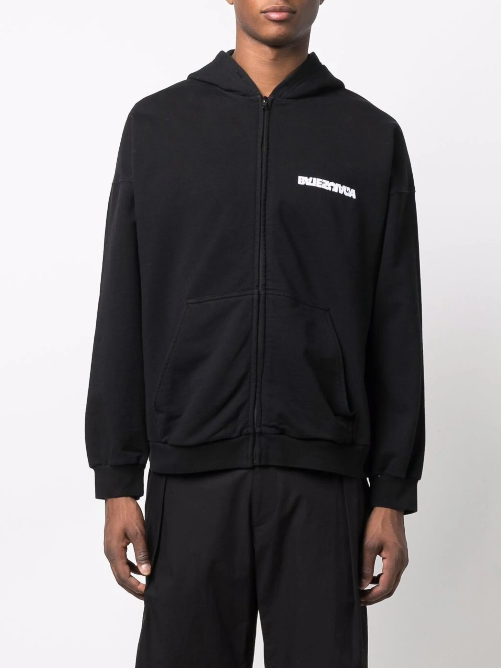 Balenciaga Turn Wide Fit Zip-Up Hoodie