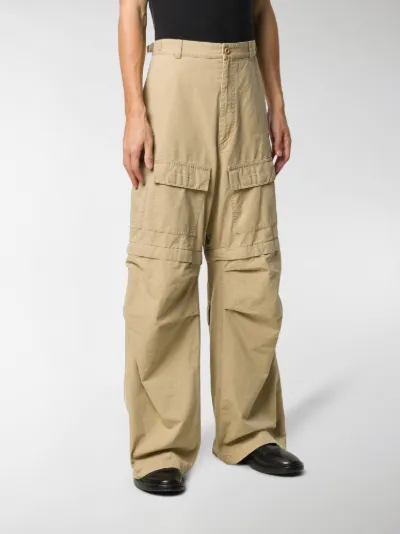 wide leg cargo trousers