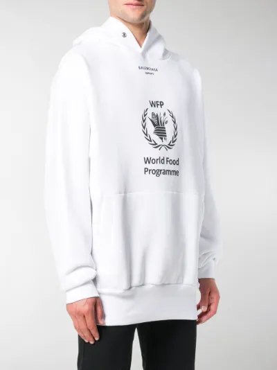 balenciaga world food programme hoodie white