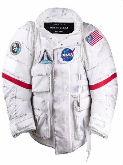 white nasa puffer jacket