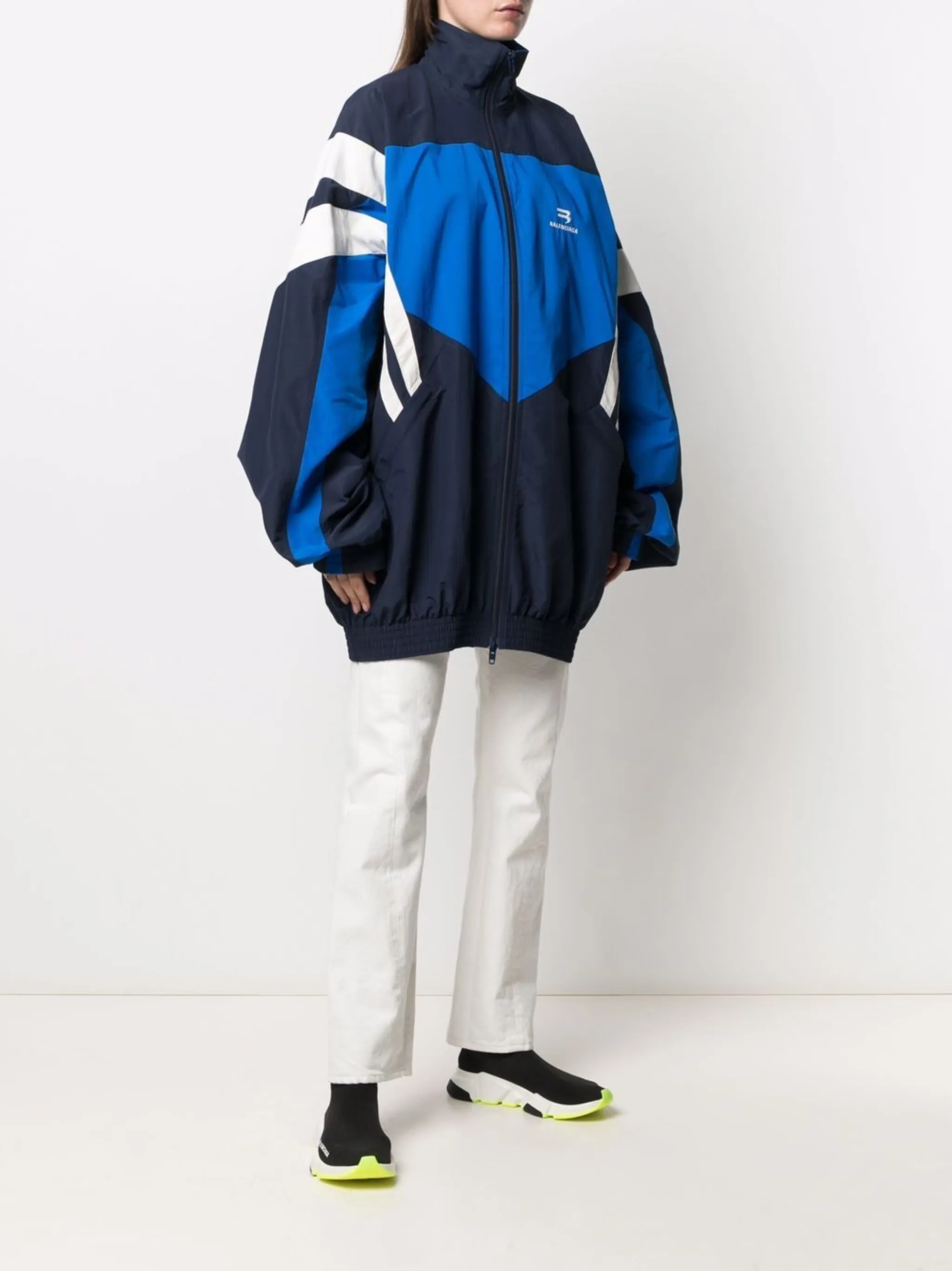 balenciaga logo zip up track jacket