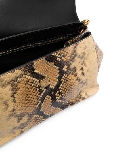 Bally Snakeskin-Pattern Shoulder Bag - Neutrals