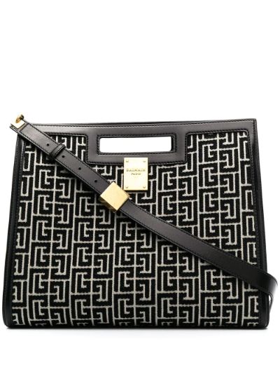 Balmain monogram discount jacquard tote