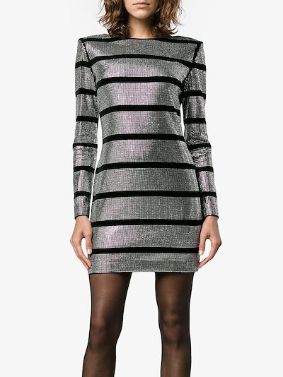 Balmain beaded striped mini dress | Browns