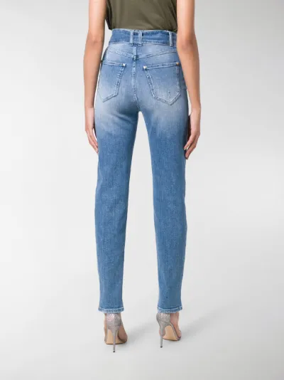 belted high rise jeans
