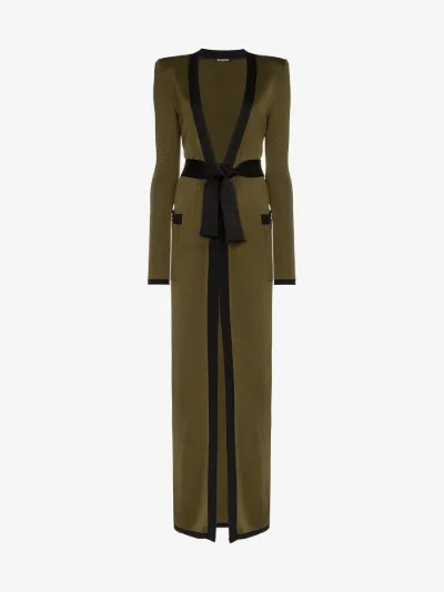 belted maxi cardigan