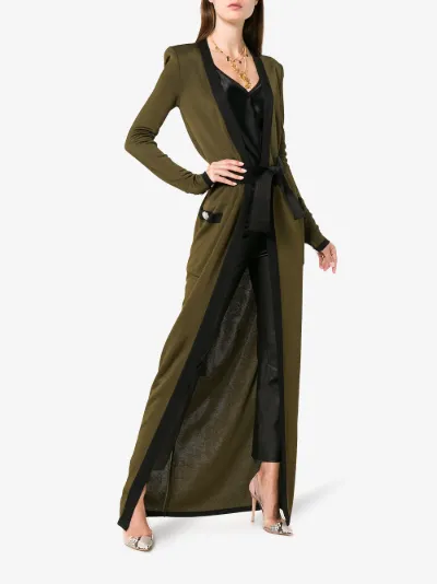 belted maxi cardigan