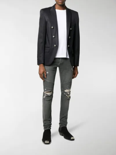 balmain jeans biker