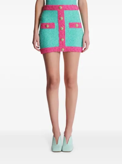 Balmain button embellished boucle mini skirt Eraldo DE