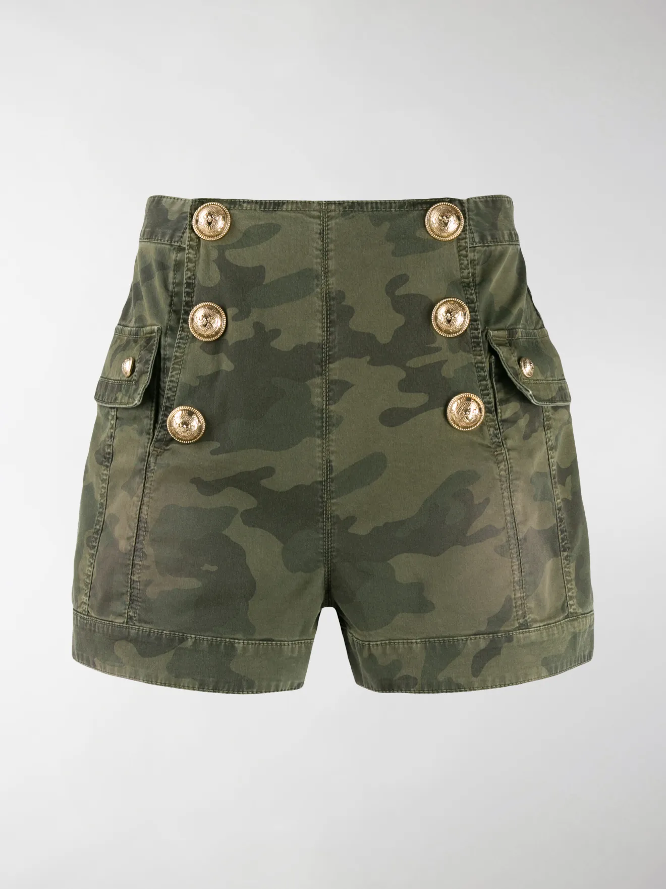 Balmain camouflage high-waisted shorts 