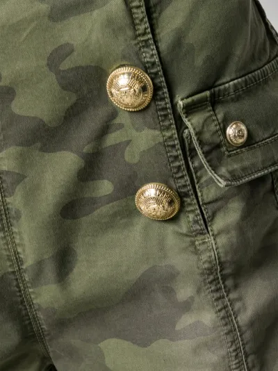 Balmain camouflage high-waisted shorts 