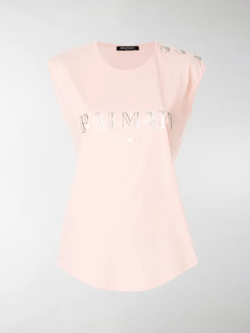 Balmain - Canotta con logo e bottoni