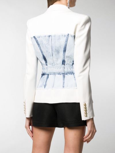 balmain denim blazer