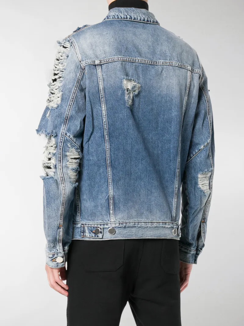 balmain distressed denim jacket