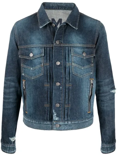 balmain distressed denim jacket