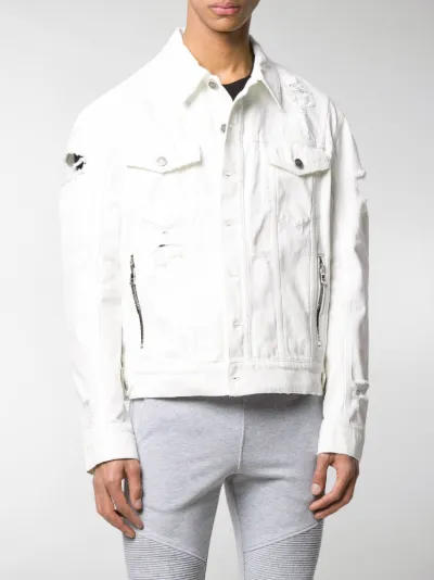 white denim jacket distressed