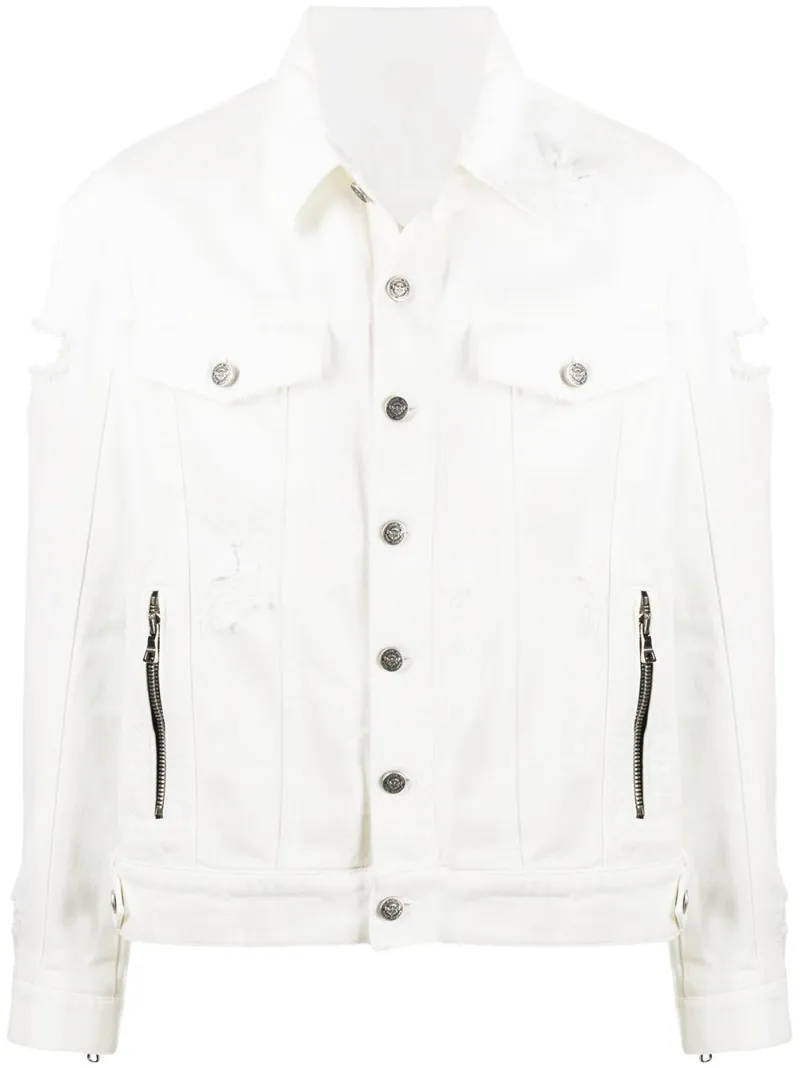 white denim jacket distressed