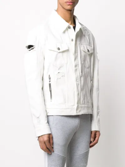 white jean jacket distressed