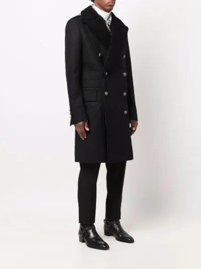 balmain double breasted coat