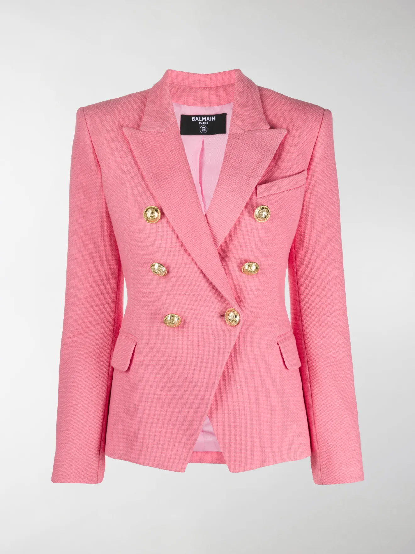 pink balmain blazer