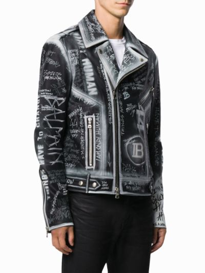 Balmain graffiti discount jacket