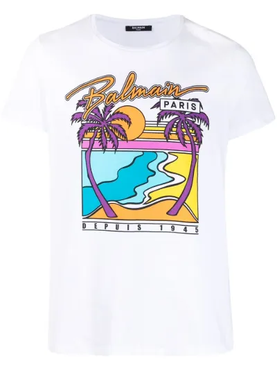 Balmain graphic print logo T-shirt 