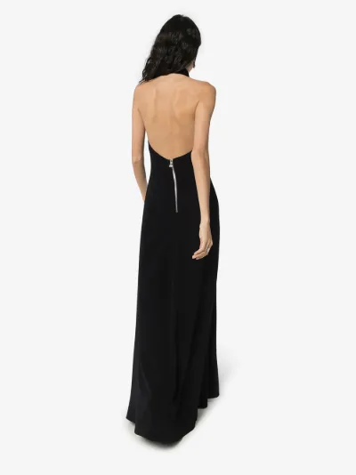 halter neck tuxedo dress