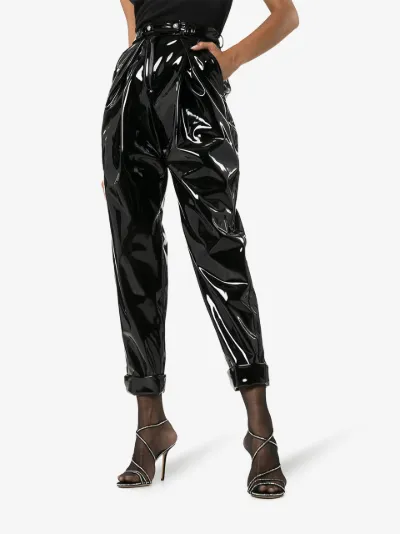 balmain vinyl pants