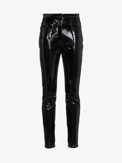 high waisted pvc trousers