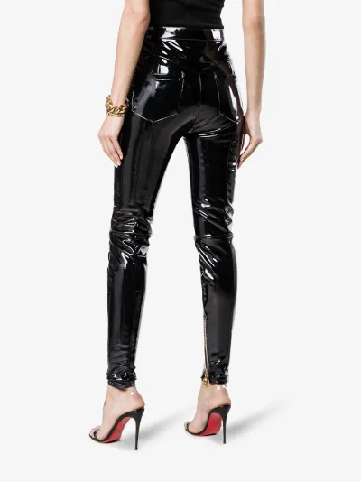 high waisted pvc trousers