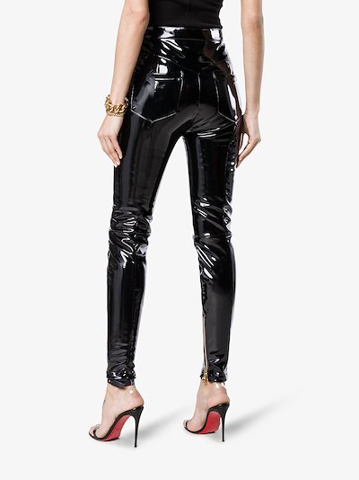 Balmain high waisted PVC trousers | Browns