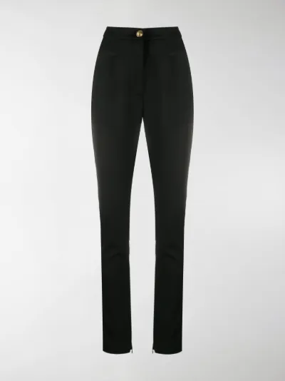 skinny fit high waisted trousers