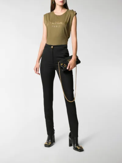 skinny fit high waisted trousers