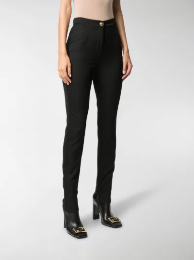 skinny fit high waisted trousers