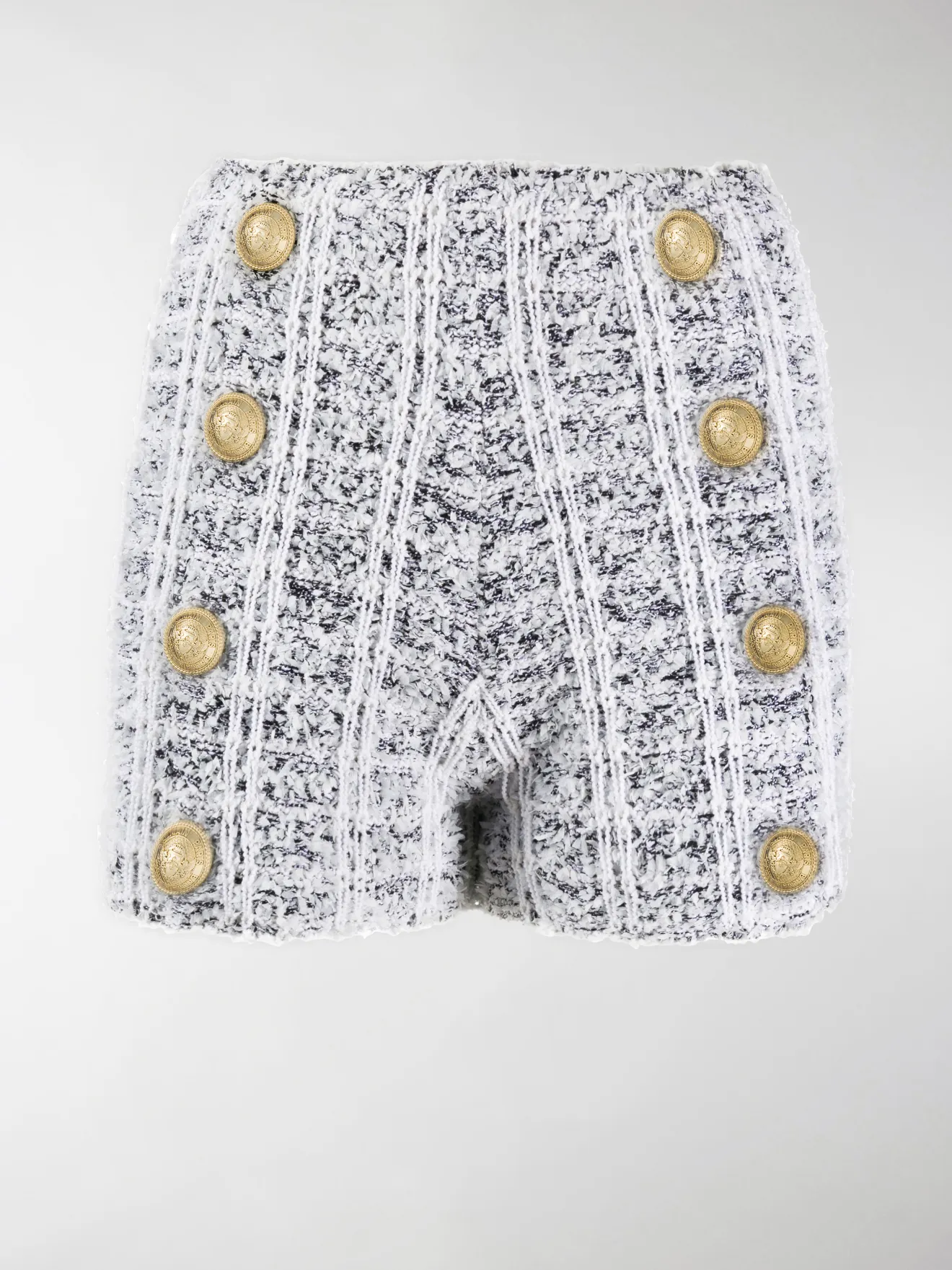 high waisted tweed shorts