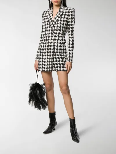 balmain houndstooth blazer