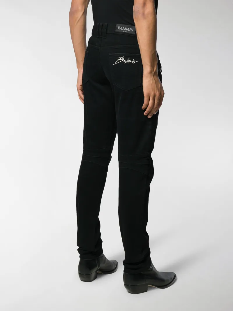 Balmain Jeans stile biker nero | MODES