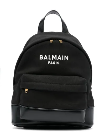 Balmain Kids logo embroidered cotton backpack Eraldo US