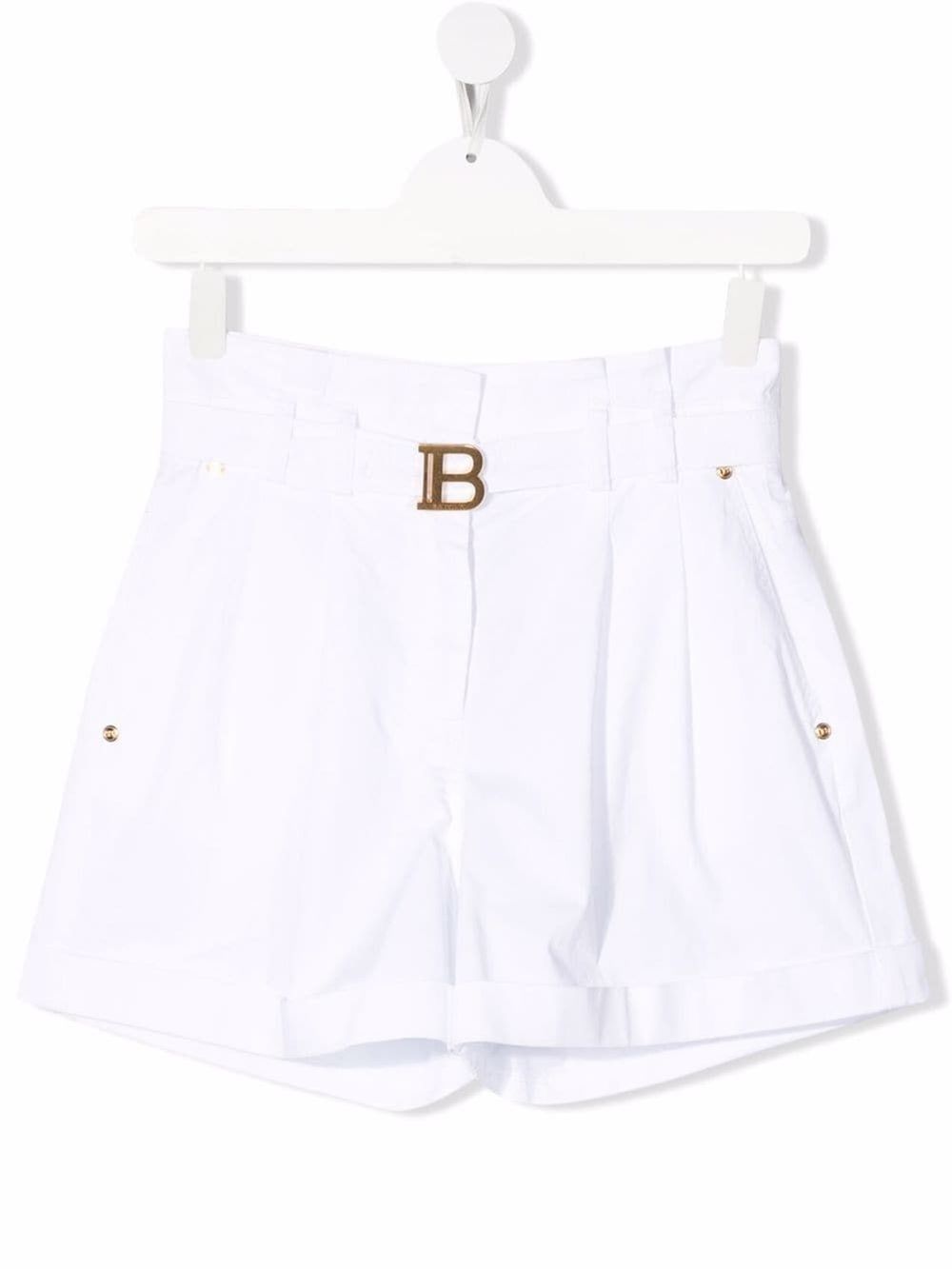 TEEN high-waisted belted denim shorts | Balmain Kids | Eraldo.com US