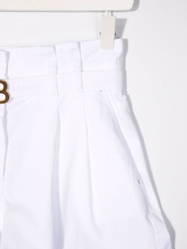 TEEN high-waisted belted denim shorts | Balmain Kids | Eraldo.com US