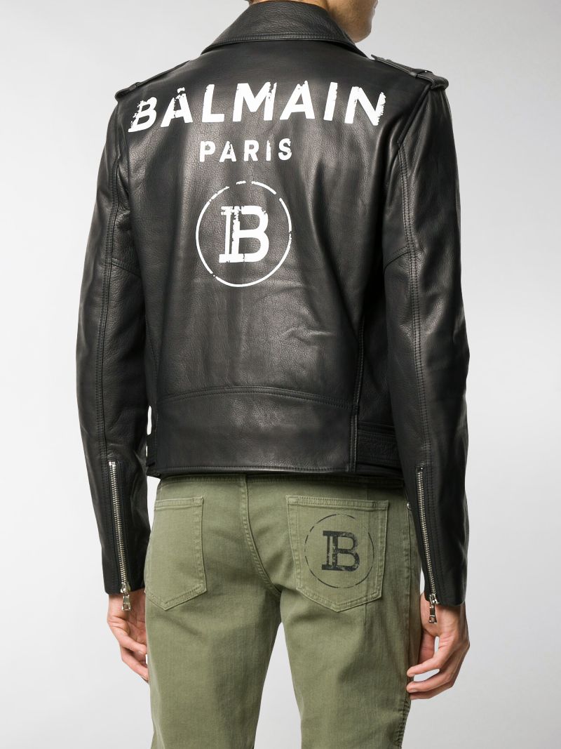 balmain paris leather jacket mens