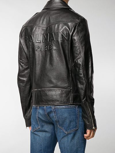 balmain denim biker jacket