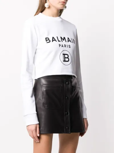 balmain cropped sweatshirt