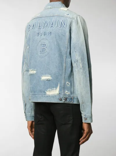 balmain distressed denim jacket