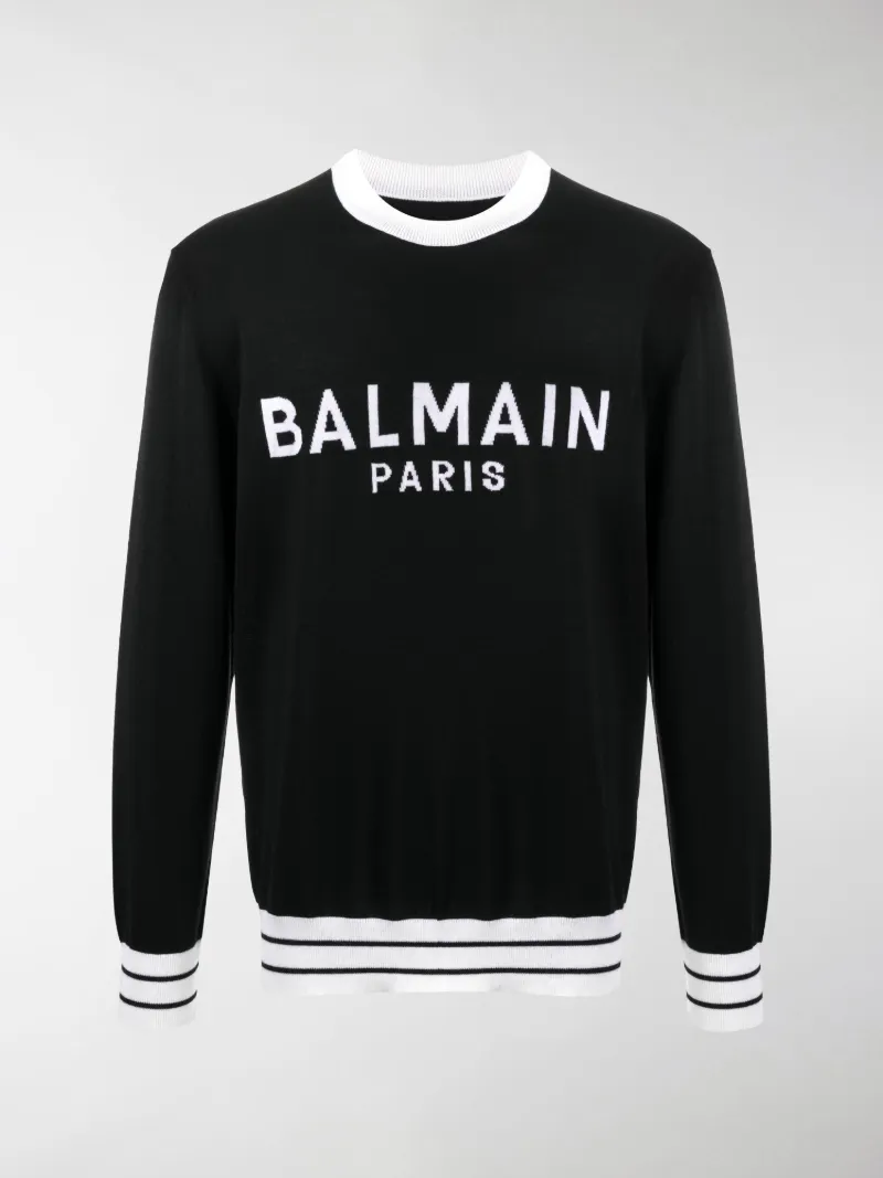 balmain logo jumper