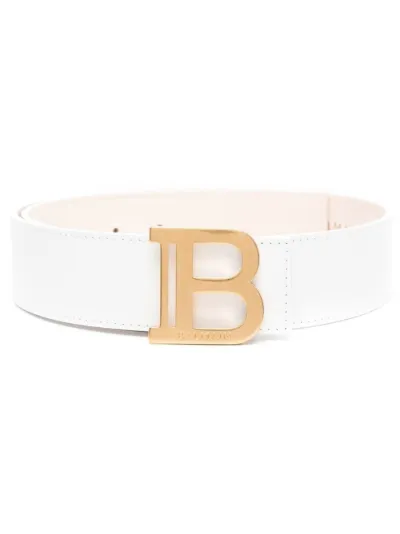 logo-plaque leather belt | Balmain 